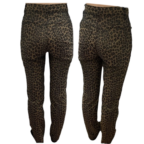 VTG 90s FENDI Zucca Leopard High Waist Straight Crop Jeans Pants ASO Bella Hadid - Picture 7 of 16